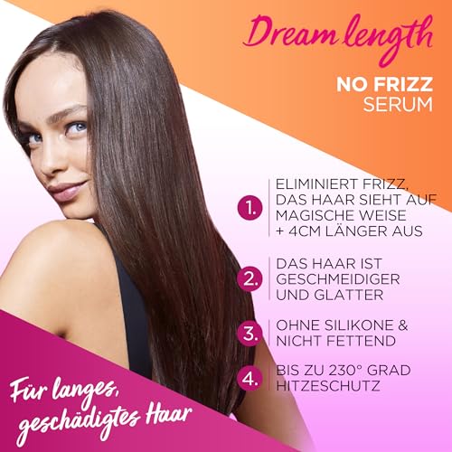L'Oréal Paris Elvital Hair Serum without Silicones, Heat Protection for Long, Unruly Hair, No Rinse, Hair Oil with Vegetable Proteins and Cocoa Butter, Dream Length No Frizz Serum, 1 x 100 ml