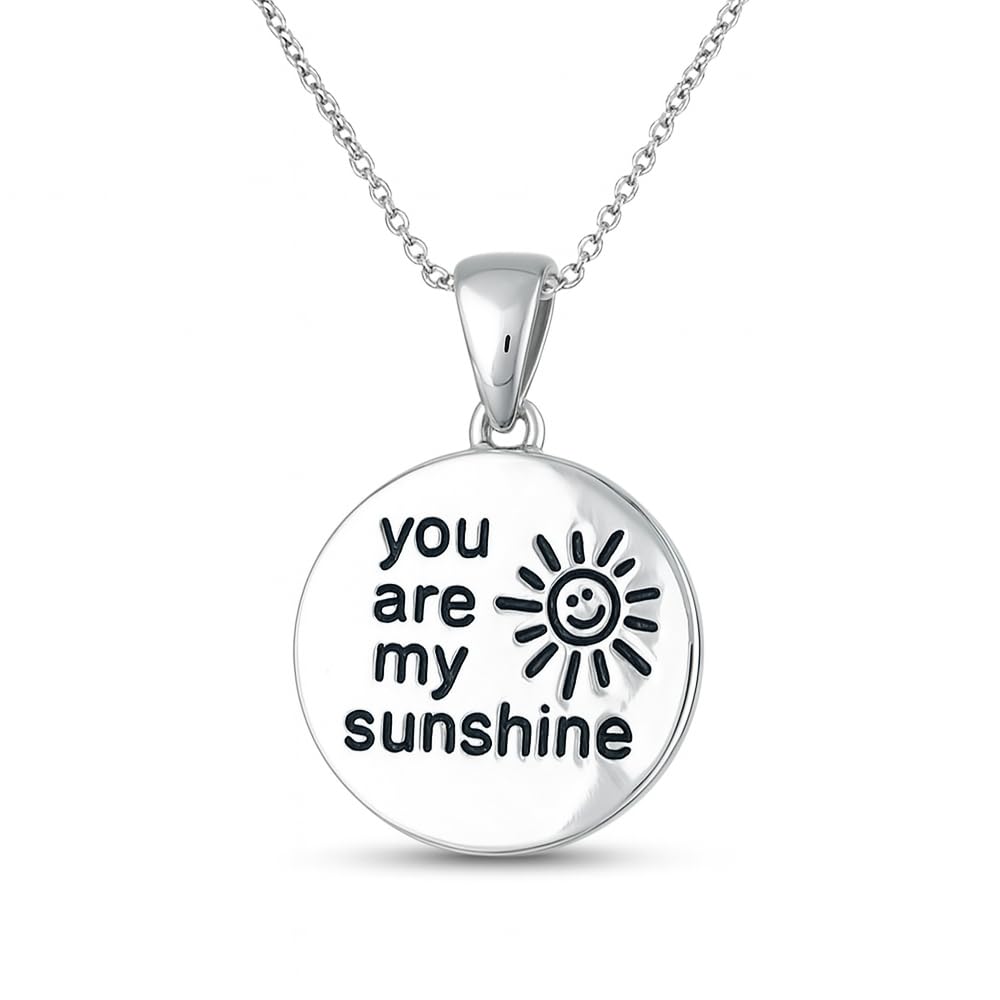 Charmsy 925 Sterling Silver Inspiration Engraved Pendant Necklace with Cable Chain for Women and Teen Girls