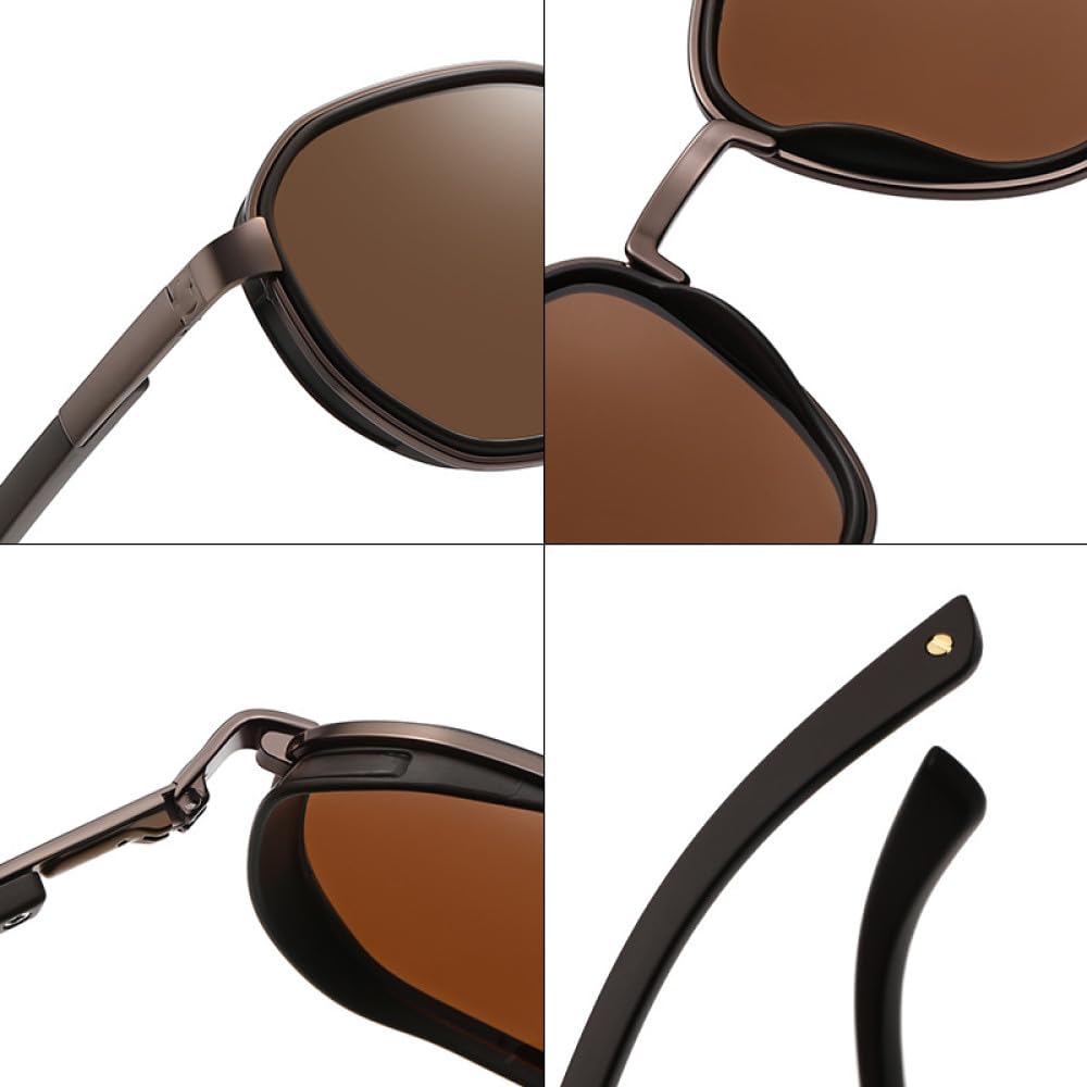 Klassische Sonnenbrille für Herren, oval, blendfrei, für Reisen, Angeln, Radfahren, Mpty203 Brown, Einheitsgröße