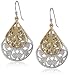 1928 Jewelry Two-Tone Vine Filigree Layer Teardrop Earrings