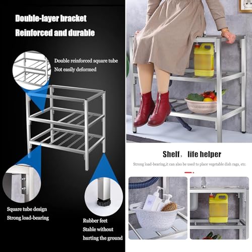 Évier de garage en acier inoxydable double couche au design épuré et durable - 4