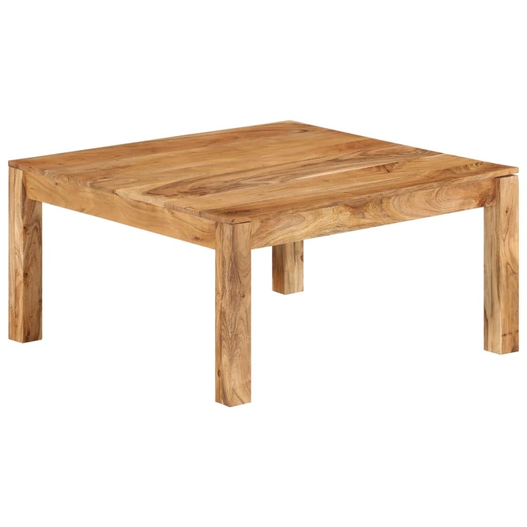 Table basse carrée en acacia massif 80cm pour ranger et épurer le salon