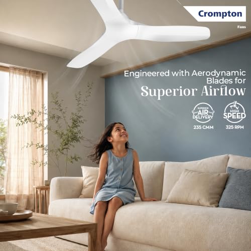 Image of Crompton Silent Pro Fluido Wave 1200mm iOT BLDC Ceiling Fan | Luxury Design | Wi-Fi, Bluetooth & Remote | Alexa & Ok Google | Fine Speed Tuning | Low Noise | 4 Year Brand Warranty | Conch Cream
