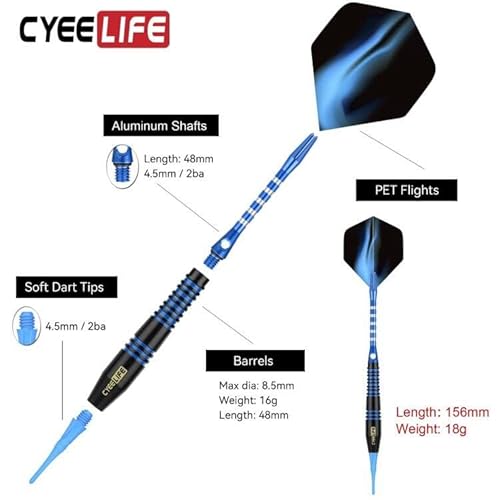 Cyeelife Darts Plastic Tip - Soft Tip Darts Set thumb #1