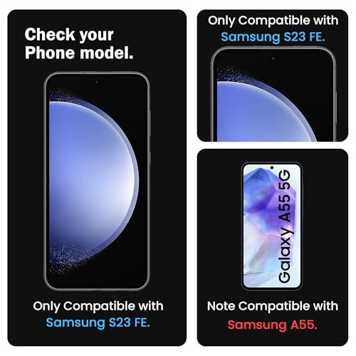 Image of ArmourPro Privacy Tempered Glass for Samsung Galaxy S23 FE 5G and Samsung A54 (6.4 Inch) Edge to Edge Coverage with Installation kit & Cable Protector | Black Anti-Spy Privacy Protection