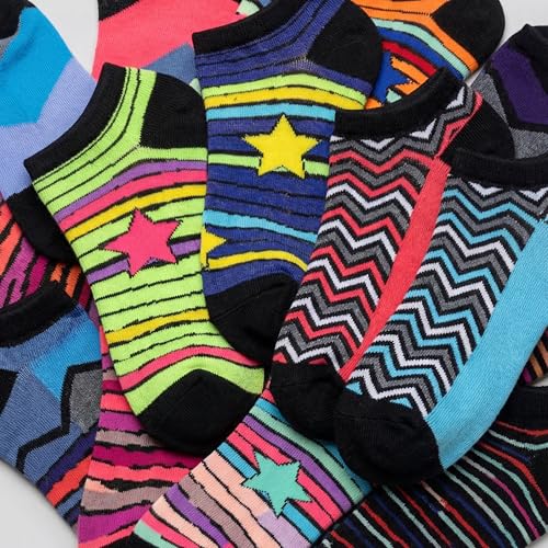 Image of Tipi Toe Women's 20 Pack Colorful Low Cut Socks - Lightweight, Breathable Design for All-Day Comfort Sizes 9-11 /10-13
