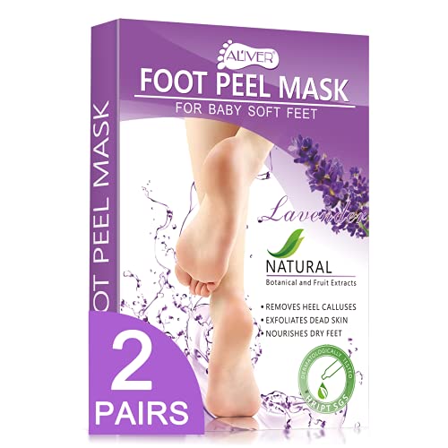Foot Peel Mask Upgraded - Exfoliating Foot Mask Peel for Dry Cracked Feet Calluses and Dead Skin- Baby Feet Foot Peel for Women Men, Natural Ingredients Lavender Feet Peeling Mask- 2 Pairs