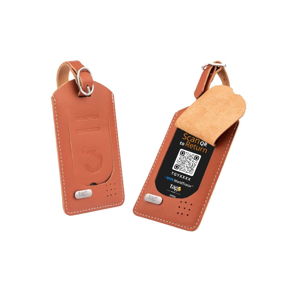 Luggage Tags Built-in Anti-Loss Tracker, Leather Luggage Tag for Suitcases, Bag Tag for Backpacks, Dual Suitcase Tag Works with Android and iOS, Anti-Lost Smart Luggage Tracker, Travel Essentials : Electronics