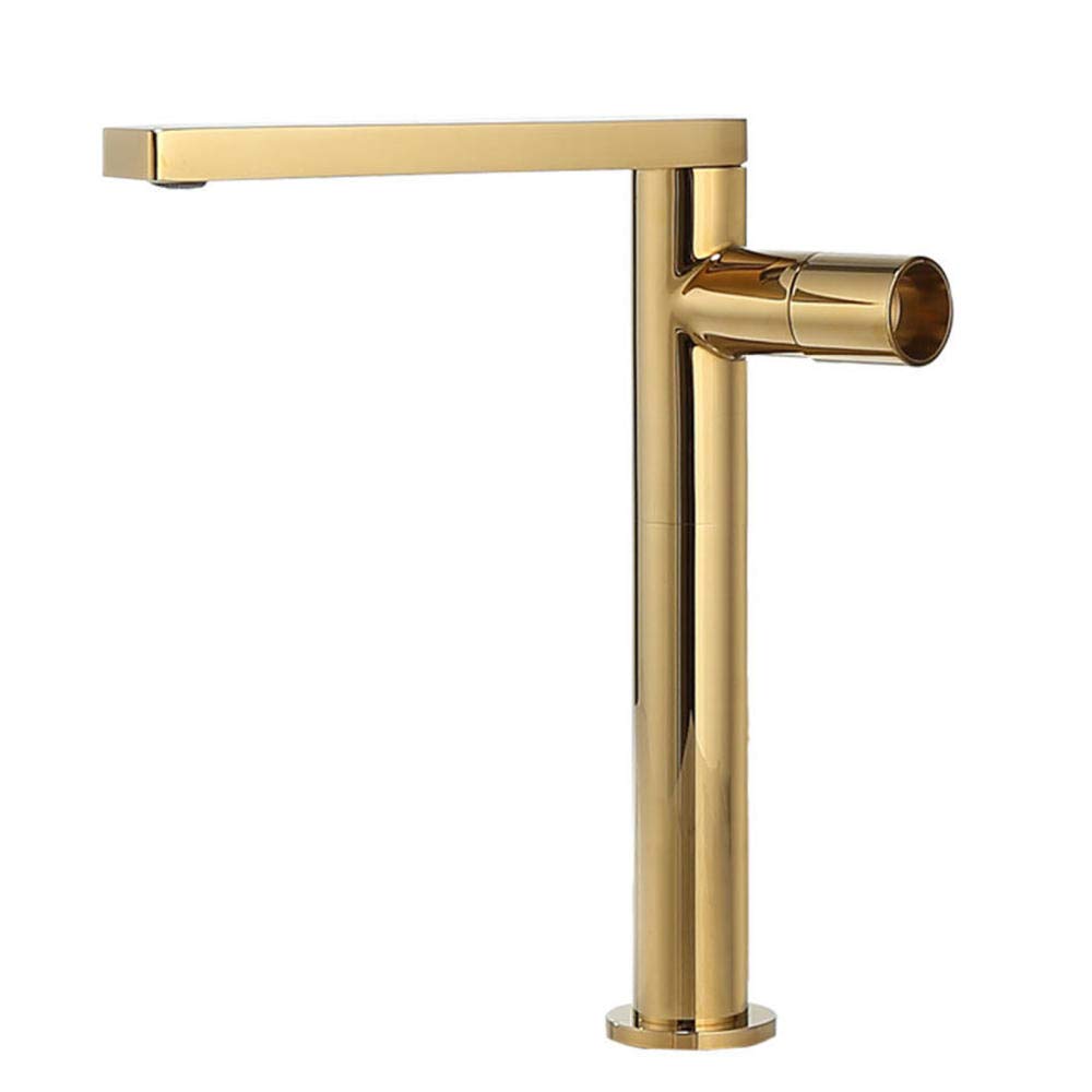 LMYSXAOZ Basin Mixer Tap Tall Brass Hot and Cold Rotating Bathroom Sink Taps Single Hole Rust-Proof Durable Tapsen Kitchen