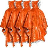 Everlit Survival Rain Poncho Emergency Mylar Space Blanket Camping Gear-Retain 90% of Body Heat Survival Gear for Survival Kits Camping Supplies Emergency Blankets