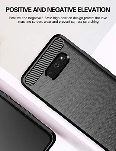 Image of NPRC Hybrid Ultra Slim Protective Case TPU Non-Slip Carbon Fiber Texture Shockproof Case Cover for Lg G8X - Black