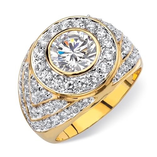 10K 14K 18K Gold Men's Moissanite Engagement Wedding Ring D Color Round Cut Moissanite Ring for Men Birthday Anniversary Jewelry Gifts for Him Size 4-162