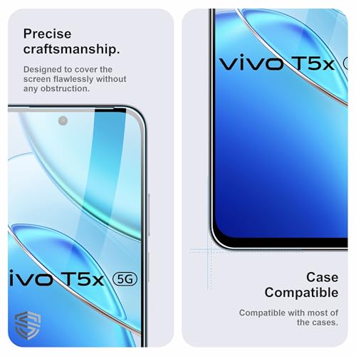 Image of Military-Grade Gorilla Tempered Glass For Vivo T5x and iQOO Z11x (6.76 Inch) With Installation Kit | Edge to Edge Coverage | Black