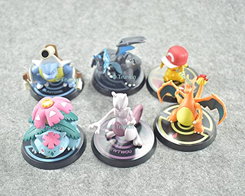 Image of Trunkin|Mewtwo,Venusaur,Blastoise (Set B) 6Pcs (Multicolor) Figure|Figurine With Stand,Action Figure