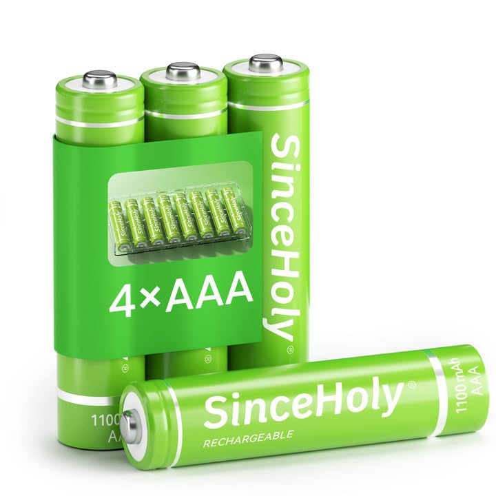 1100mAh Rechargeable AAA Batteries PRO 1 2V NIMH Battery Upgraded High Performance Triple A Batteries - 4 Packs