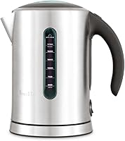 Breville BKE700BSS Soft Top Pure Kettle: 57oz Brushed Stainless Steel Electric Kettle with Safe Steam Release & Dual Windows