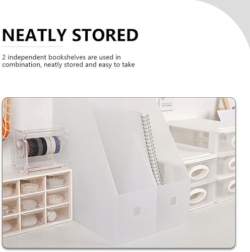 Miniatura 4 de Estante de almacenamiento de archivos de 2 uds, estante de documentos de escritorio, estante de archivos de plástico, estante de almacenamiento de