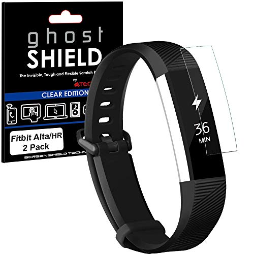 TECHGEAR [2 Stück Bildschirmschutz Kompatibel mit Fitbit Alta HR - [ghostshield] Genuine verstärkte TPU Bildschirmschutzfolie Guard mit Gesamte Display Deckung inkl. Gebogener Bereich
