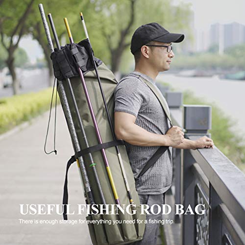 DECDEAL Saco de pesca para cana de pesca Sacos de armazenamento de grande capacidade para pesca de p