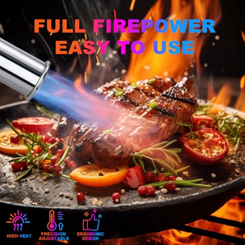 Image of ARTFLAMM Powerful Propane Torch Gun, Kitchen Cooking Torch, Culinary Torch Campfire Starter, Adjustable Grill Torch for Searing Steak, BBQ(Propane Tank Not Included)