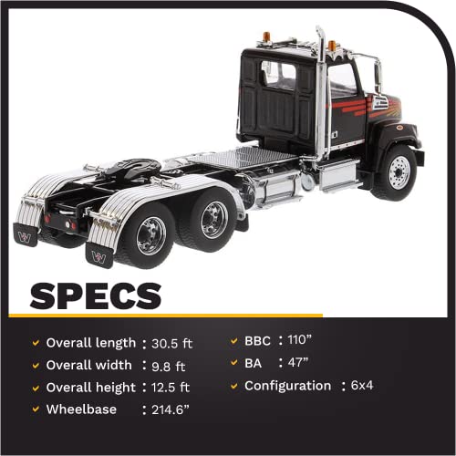 Camión a escala Diecast Masters 1:50 Western Star 4700 SF Negro miniatura 2