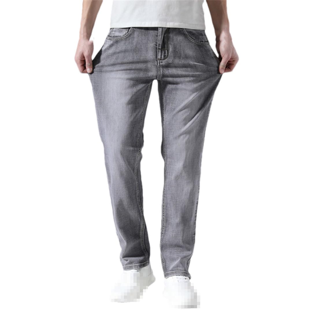 Vogrtcc Jeans da Uomo Pantaloni in Denim Elasticizzati Regolari Dritti retrò