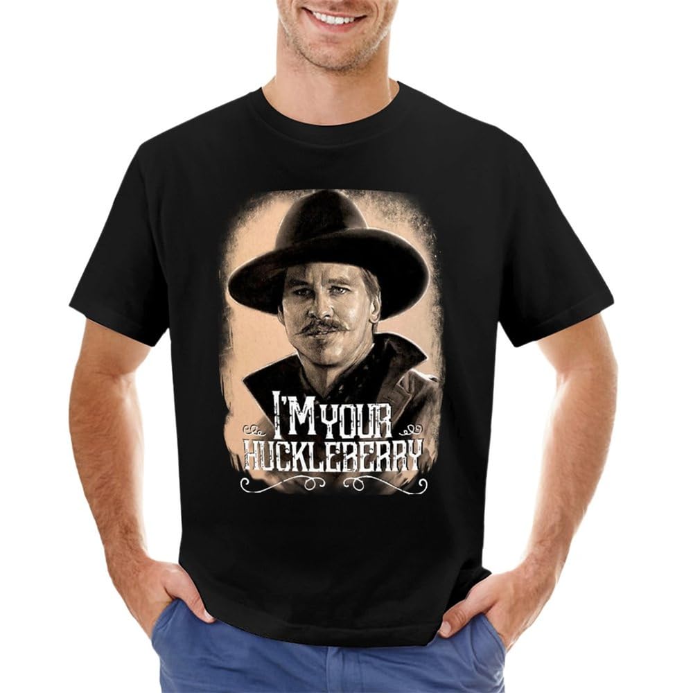 Doc Holliday Huckleberry Tombstone Wyatt EARP T-Shirt T-Shirt for a boy tees Black t Shirt Mens Big and Tall t Shirts Black XL