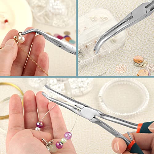 LEONTOOL Long Reach Bent Needle Nose Pliers 7 Inches with Serrated Jaw Long Handle Needle Nose Pliers with Wire Cutter Working in Tight Spaces Beading Jewelry Making Handicraft - Image 4