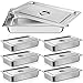 Dandat 6 Pack Full Size Steam Table Pans Deep Hotel Pan with Lid Thick Stainless Steel Restaurant Commercial Trays Steam Food Containers for Chafing Dish Buffet(20.8 x 12.8 x 3.9 Inch)