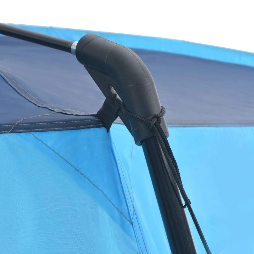 Tenda da piscina, 590 x 520 x 250 cm, blu, durevole, resistente ai raggi UV, in poliestere, per piscine e gruppi di sedute, con pareti laterali in rete, telaio in acciaio