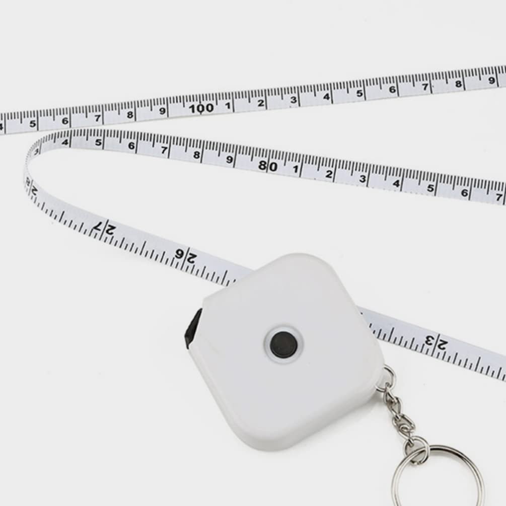 Cinta métrica de sastre, cinta métrica de sastre, llavero, regla suave: cinta métrica retráctil portátil con llavero, 3 piezas for manualidades, costura corporal, tejido