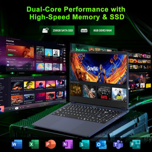 Image of 15.6 Inch 2-in-1 Touchscreen Laptop Computer, 8GB RAM 256GB SSD Core m3-8100Y Lap top, 360 Convertible Notebook Laptops with Win 11 /Office, FHD Display, 360 Rotating Touch Screen, WiFi5 / BT5,HDMI
