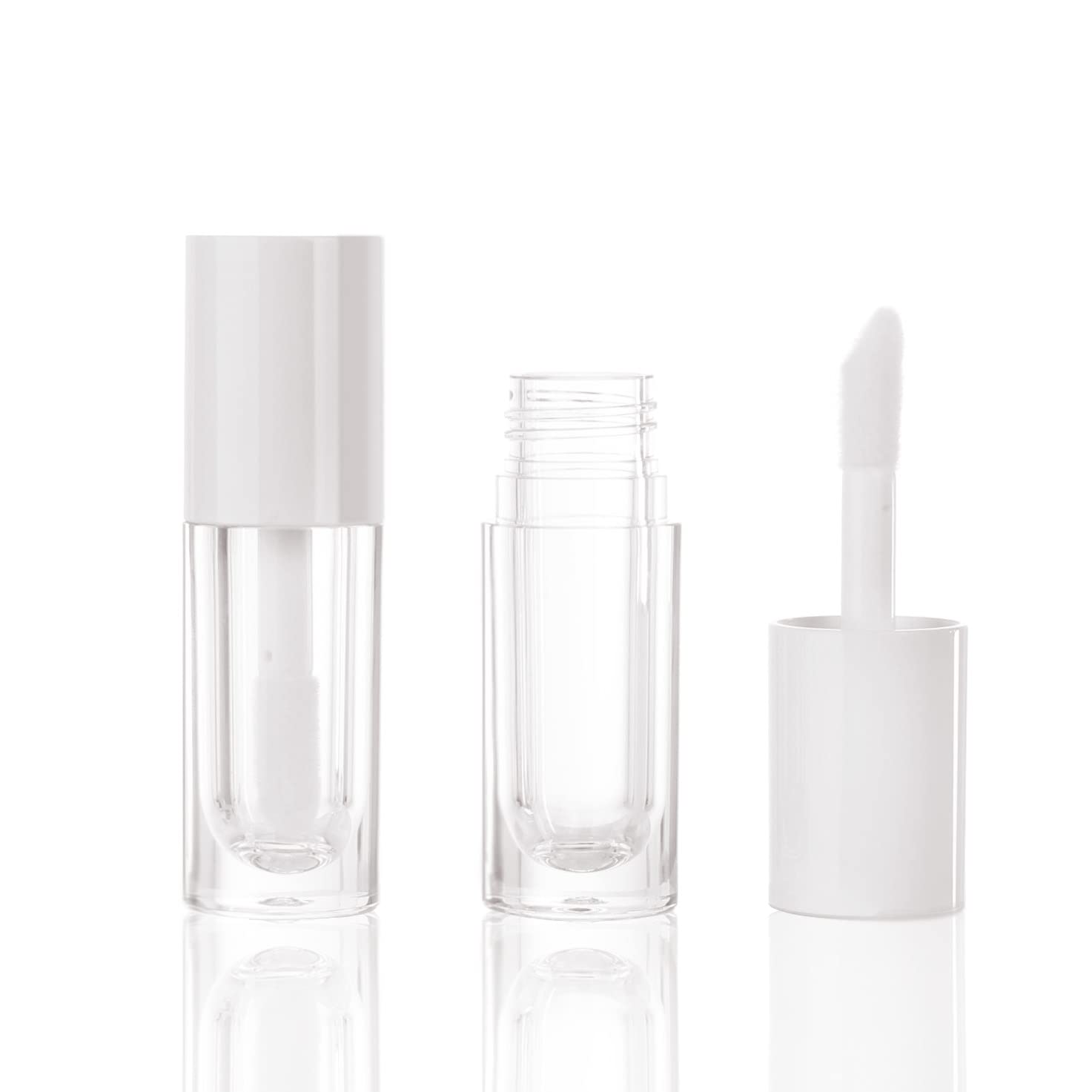 COSIDEA 70pcs Empty 6ml big brush lip gloss tubes for DIY lip gloss White lipgloss containers