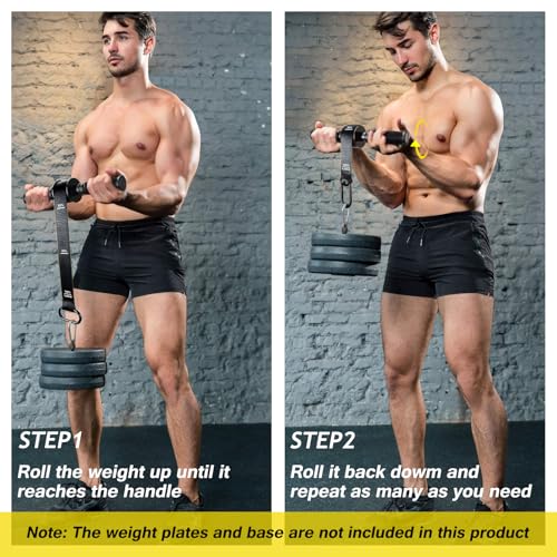 Image of VAIIO Forearm Strengthener and Wrist Roller with Quick Locking Mechanism - Durable PVC Anti-Slip Grip Handles - Perfect for Men and Women - Ideal for Hand, Wrist, and Forearm Strength Training