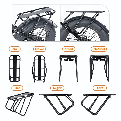 E-Bike Rear Rack - 90 Lbs Load Bike Cargo Rack, Aluminum Alloy Bicycle Rear Rack, Waterproof Rear Bike Back Rack With Quick-Connect Design, Bike Luggage Cargo Rack For Cycknight Electric Bike #TOP2