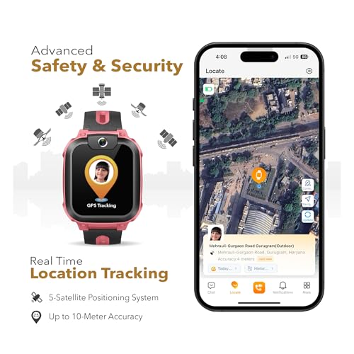 Image of imoo Phone Watch Z1 - Smart Watch with GPS Tracker, 4G Video & Voice Calls, Advanced Parental Controls, Durable Quality with IPX8 Water Resistance, SOS, for Kids (Grapefruit Red)
