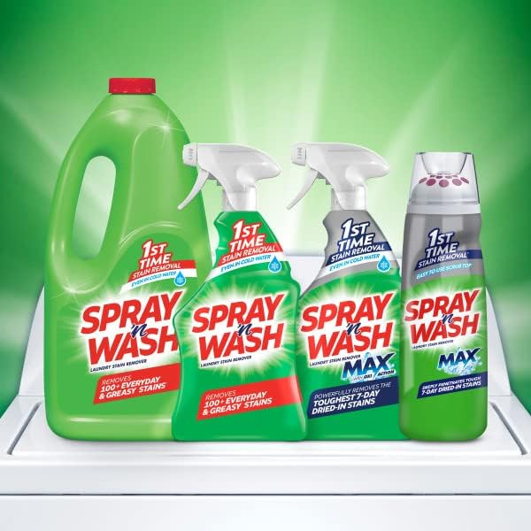 Miniatura 7 de Spray 'n Wash Pre-Treat Max - Barra de gel quitamanchas para ropa con parte superior fácil de usar, penetra profundamente por primera vez y manchas