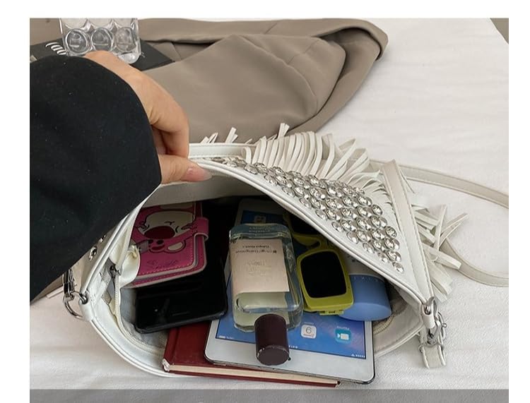 Fashion Tassel Crossbody Bag(Envelope Design) – Stylish Studded Shoulder Purse Y2k Streetwear Boho Chic Sling Bag3