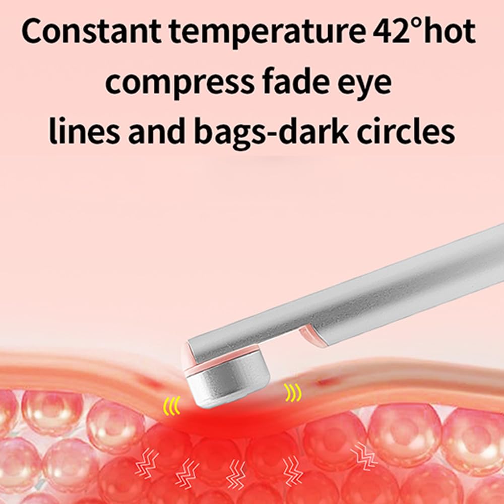 Nuvaskin Anti Cernes Appareil - Soin Integral du Regard :Stylo & Serum Activateur, Rajeunissement Cutané Par Lumière Rouge Et Bleue, Technologie de Micro-vibrations, Ergonomique et Portable (Argent)