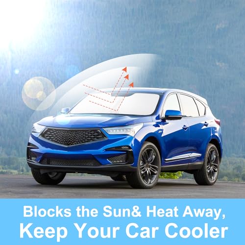 Image of Windshield Sun Shade Custom Fit for 2019-2024 2025 2026 AcuraRDX RDX Accessories Foldable Sunshade Sun Blocker Protect Car from Sun Rays & Heat Damage Keep Car Cooler