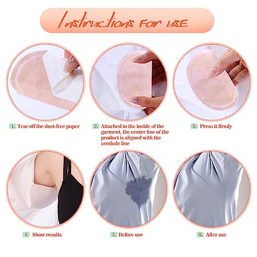 Image of Zhanmai 240 Pieces Underarm Sweat Pads for Women Men Armpit Disposable Non Visible Unflavored Sweat Pads Comfortable Adhesive Dress Shields Armpit Protection Guards(Beige)
