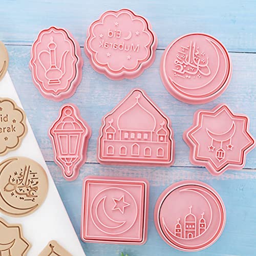 Sfntion 3D Cookie Cutter Set, Eid Al-Fitr Cookie Molds,3D Cookie Cutter Set Ramadan Decoration Eid Al-Fitr Cookie Molds Cookie Cutter Stamp Diy Cake Baking Tools #TOP5