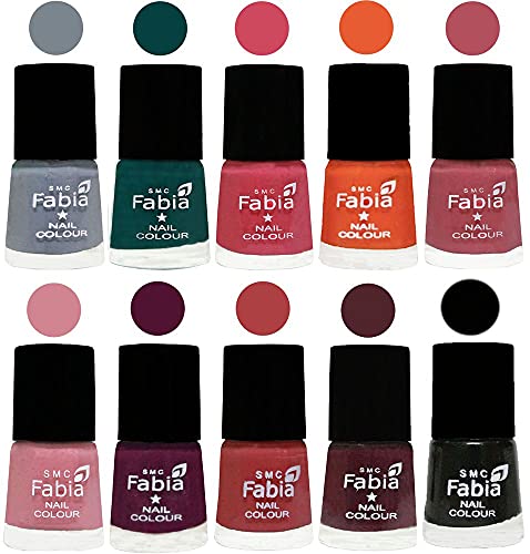 Image of ALL IN ONE (PACK OF 10), Long Lasting Glossy Nail Polish, 6 ml Each, All Vibrant Colours,02091
