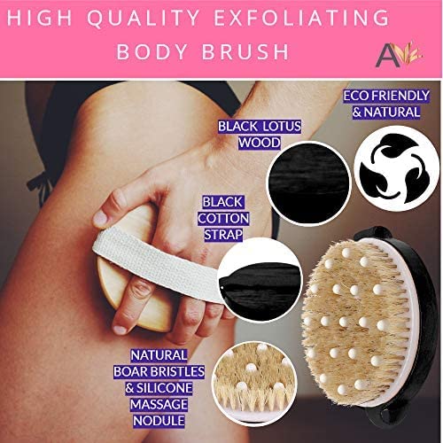 Image of Avilana Loofah Exfoliating Body Scrubber 2 in 1 Face And Body Silicone Scrubber - Antibacterial Silicone Shower Brush Bath Sponge Loofa (Pack of 2, Blue)