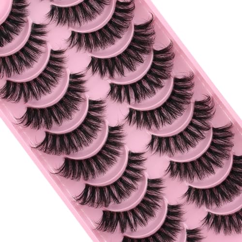 Clear Band Wimpern Russische Volume Fluffy Strip Lashes 10 Paar Natrliche...