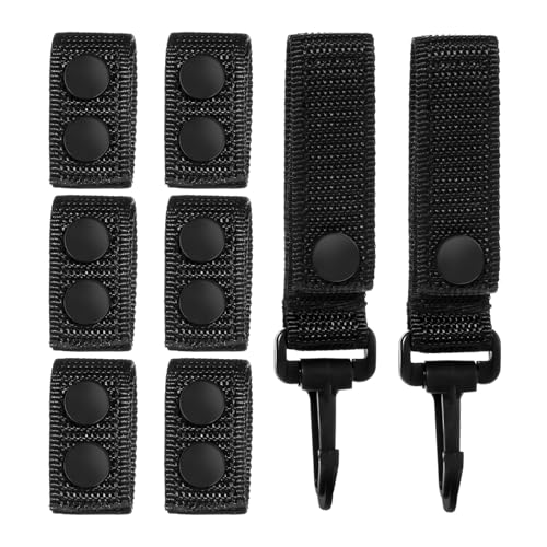 HekouJiub 8Pcs Belt Keepers Nylon Duty Belt Keeper Tactical Belt Keepers 2¼'' Wide Loop Holder Retainer with Double Snaps for Police Equipment Accessories