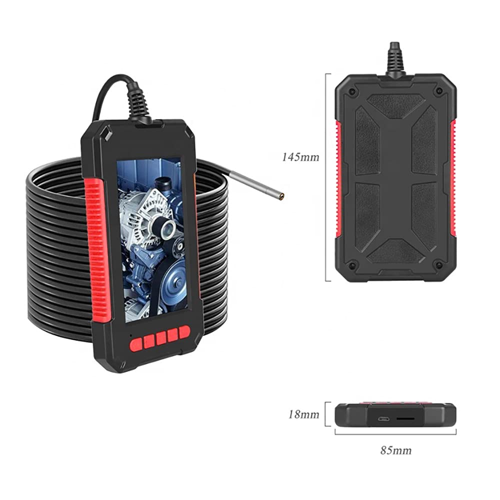 Kamera Inspekcyjna 3,9 Mm, Wodoodporna IP67 Z 6 Diodami LED, Elastyczny Kabel Typu Snake, Ekran 4,3 Cala, 2600 MAh, Latarka, Solidna Obudowa, Automatyczny Zoom(5M/16.4FT Cable)