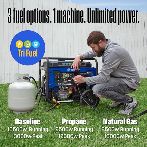 Westinghouse Outdoor Power Equipment 13000 Peak Watt Tri-Fuel Home Backup Portable Generator, Remote Electric Start, Transfer Switch Ready, Gas, Propane, and Natural Gas Powered - Image 5