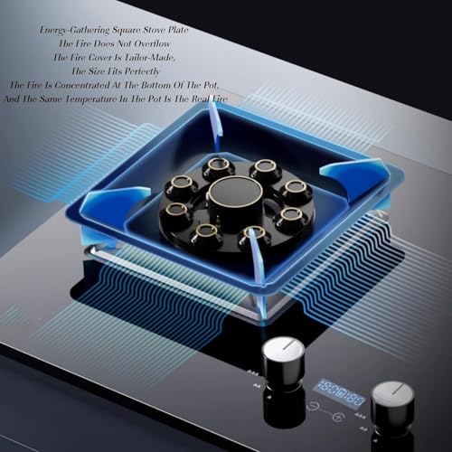 Estufa a gas doble con panel de vidrio templado 2 puestos miniatura 3