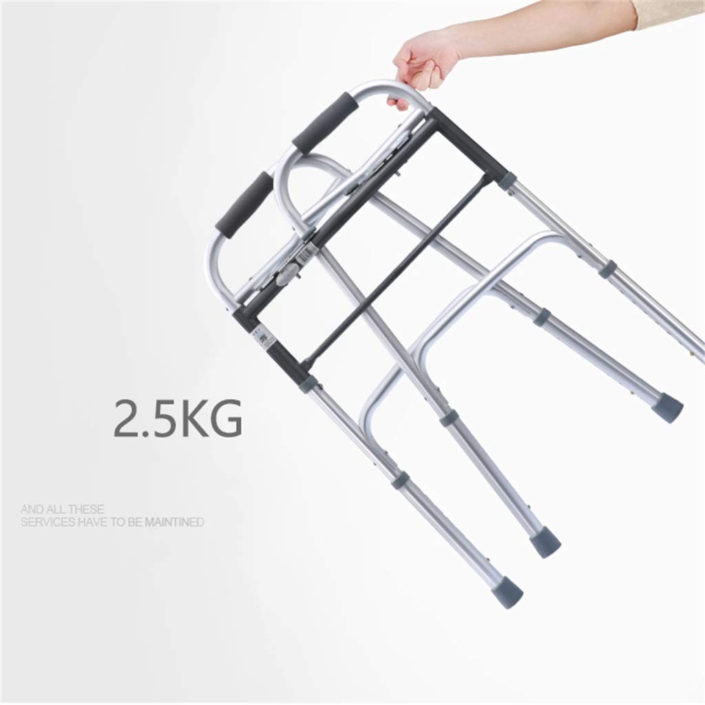 MObyat Andador para Ancianos,Andador para Interiores, Andador, Andador Plegable Ajustable con Asiento y Deslizadores de plástico, Marco de aleación de Aluminio de Altura Ajustable